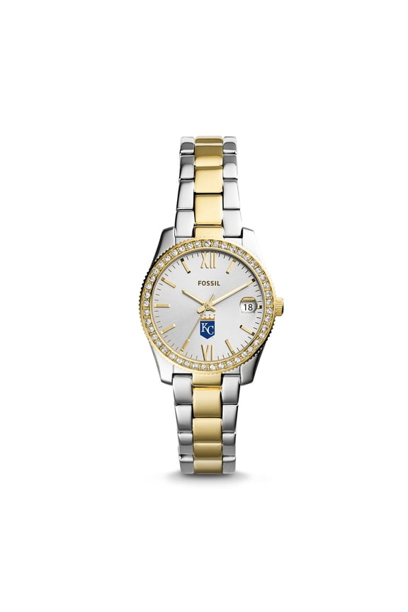 Women's Fossil Silver Kansas City Royals Fossil Scarlette Two-Tone Stainless Steel Watch