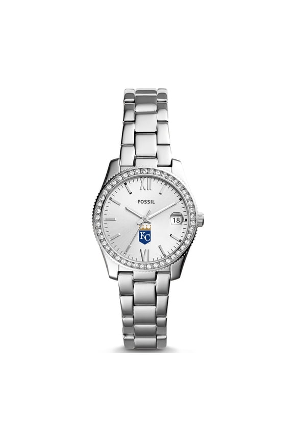 Women's Fossil Silver Kansas City Royals Scarlette Stainless Steel Watch