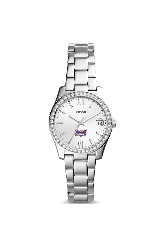 Women's Fossil  Silver Loras College Duhawks Scarlette Mini Three-Hand Date Watch