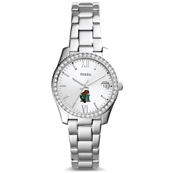 Women's Fossil  Silver Minot State Beavers Scarlette Mini Three-Hand Date Watch
