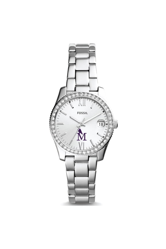 Women's Fossil  Silver Montevallo Falcons Scarlette Mini Three-Hand Date Watch