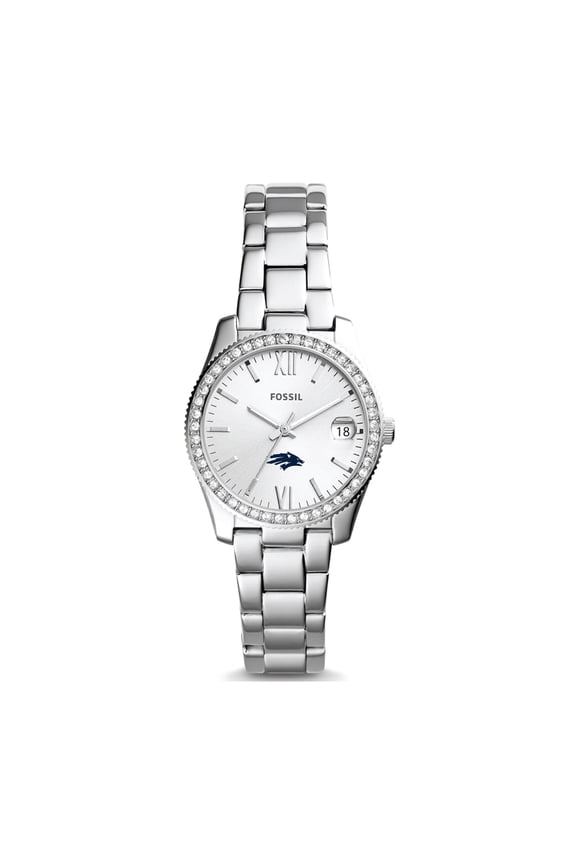 Women's Fossil Silver Nevada Wolf Pack Scarlette Mini Three-Hand Date Watch