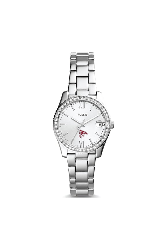 Women's Fossil Silver Pierce College Raiders Scarlette Mini Three-Hand Date Watch