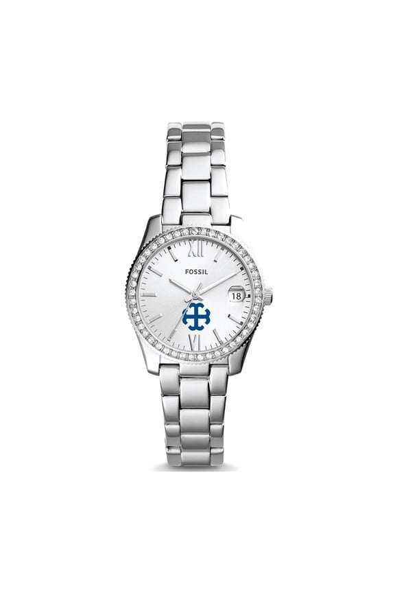 Women's Fossil Silver Saint Mary's Belles Scarlette Mini Three-Hand Date Watch