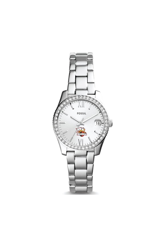 Women's Fossil Silver Seton Hill Griffins Scarlette Mini Three-Hand Date Watch