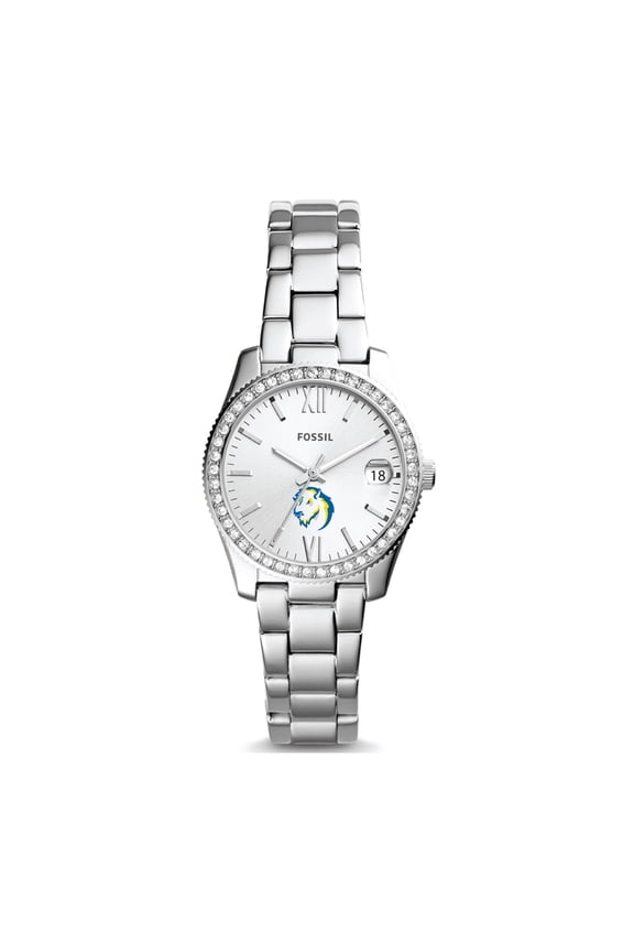 Women's Fossil  Silver Southeastern Oklahoma State Savage Storm Scarlette Mini Three-Hand Date Watch