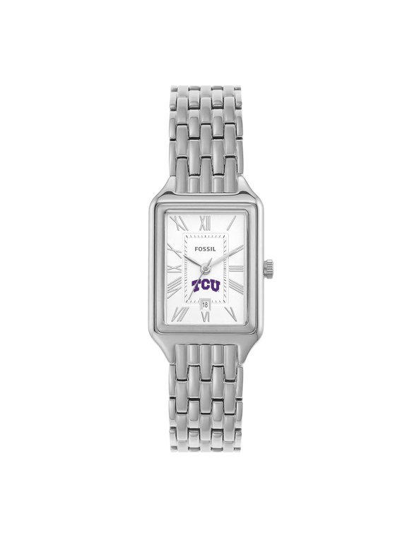 Women's Fossil TCU Horned Frogs Raquel Three-Hand Date Stainless Steel Watch