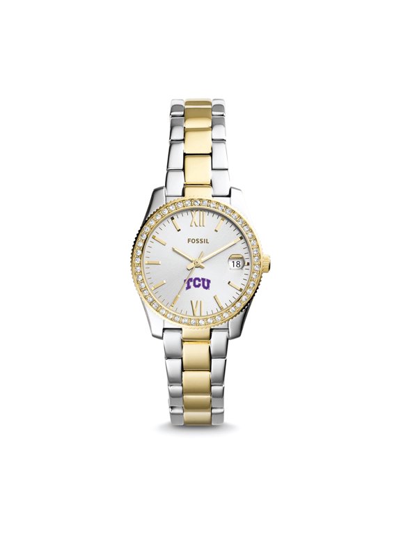 Women's Fossil TCU Horned Frogs Scarlette Mini Two-Tone Stainless Steel Watch