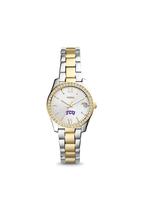 Women's Fossil TCU Horned Frogs Scarlette Mini Two-Tone Stainless Steel Watch