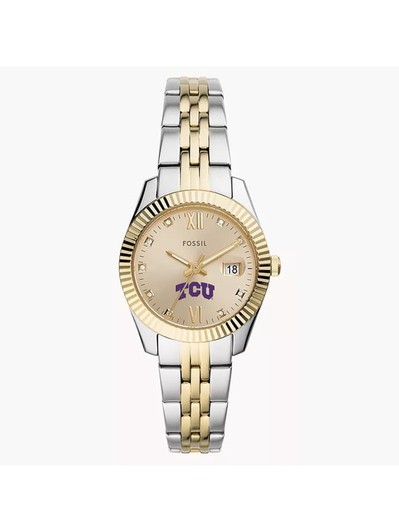 Women's Fossil TCU Horned Frogs Scarlette Two-Tone Stainless Steel Watch