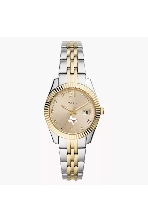 Women's Fossil Texas Longhorns Scarlette Two-Tone Stainless Steel Watch