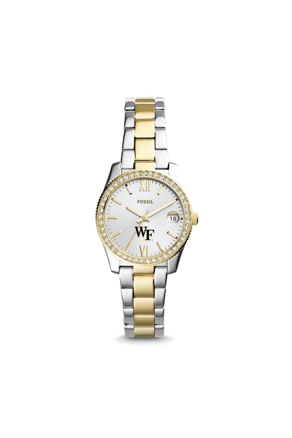 Women's Fossil Wake Forest Demon Deacons Scarlette Mini Two-Tone Stainless Steel Watch
