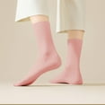 thumbnail image 1 of Women's Four seasons Dopamine Style Socks Solid Color for Stability and Comfort 2Pairs- One Size Fits Most, Pink, 1 of 7