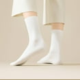 thumbnail image 1 of Women's Four seasons Dopamine Style Socks Solid Color for Stability and Comfort 2Pairs- One Size Fits Most, White, 1 of 7