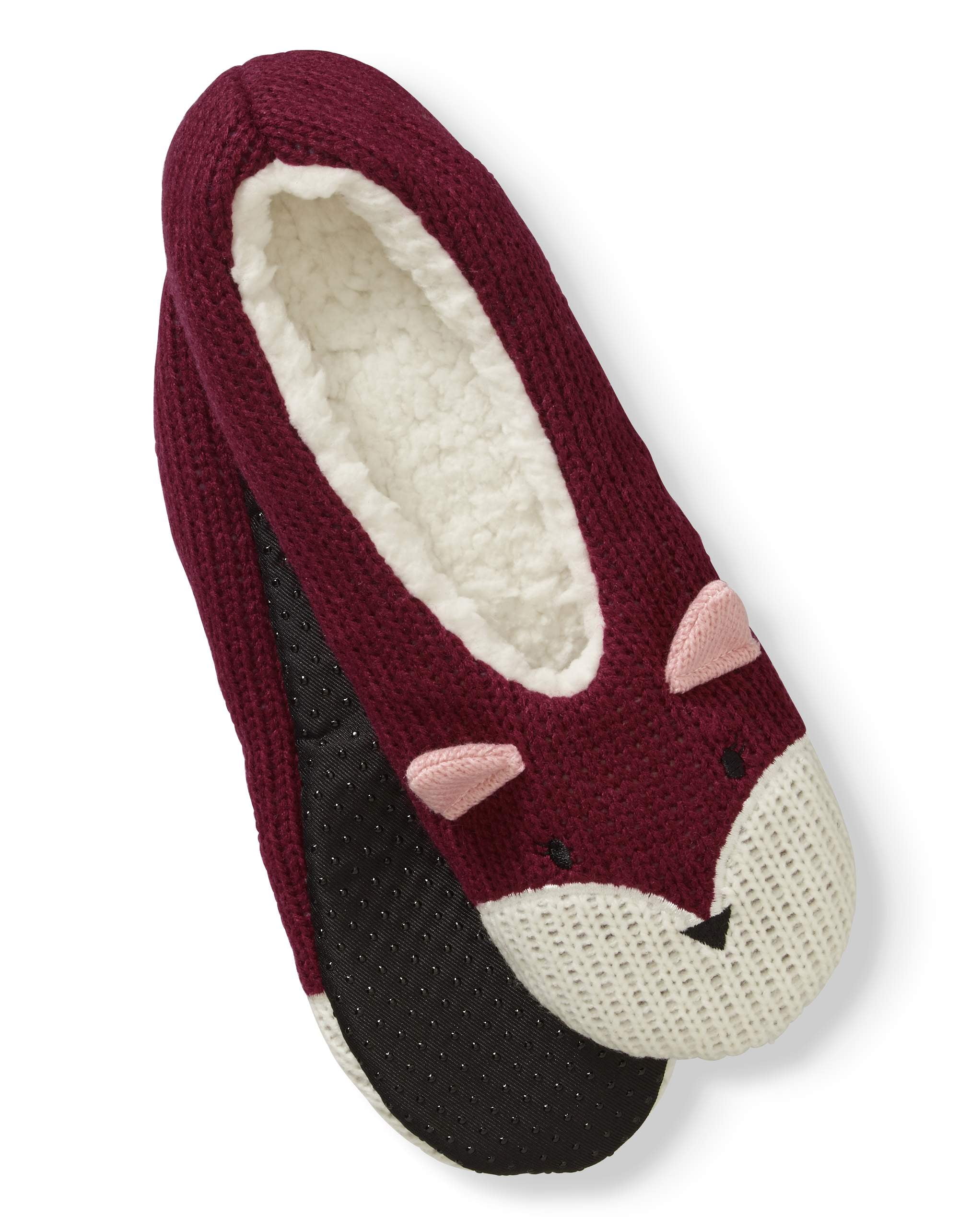 Women s Fox Knit Pull On Slipper Socks Walmart