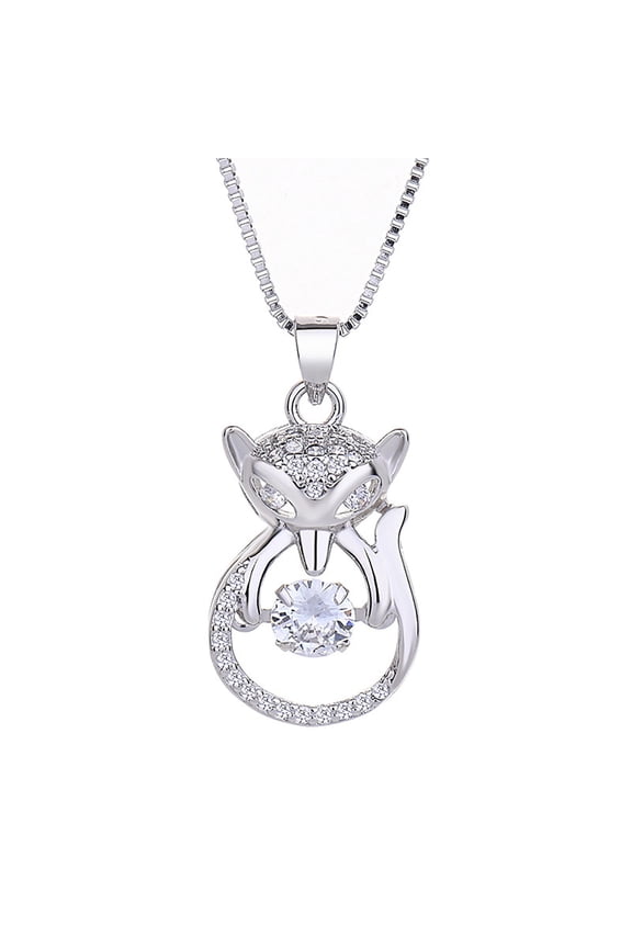 Women's Fox Pendant Necklace Silver Color Adjustable Chain Versatile Design for Everyday Wear and Gift Giving with Secure Clasp Exquisite Craftsmanship Jewelry Accessory for Birthday Anniversary