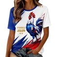thumbnail image 1 of Women’s France Soccer Jersey, Camiseta De Francia, French Rooster Flag Print Short Sleeve Fan Football Tee, Slim Fit Breathable Casual Game Day T-Shirt Plus for Adult Ladies, 1 of 13