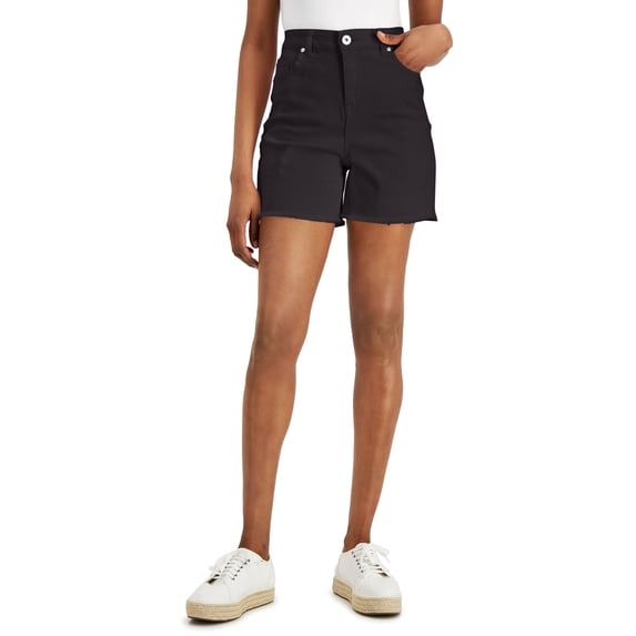 Women's Frayed Denim Shorts Deep Black 10