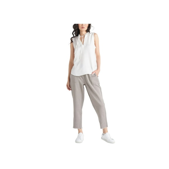 Women's Frayed-Hem Pull-On Joggers Super Light Sage Wash XL