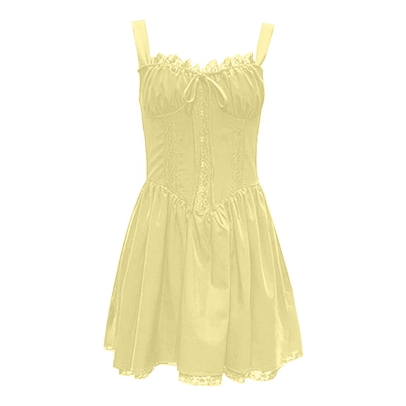 Women's French Bow Solid Color Dress - Classic Adorable Stylish Skirt for Daily/Work/Night Out - S-XL Sizes