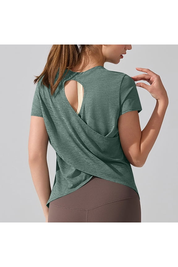 Women's French Crew Neck Short Sleeve Casual Blouse, Soft Elegant Top for Work