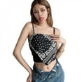 thumbnail image 1 of Women's French Hanky Back Ajustable Spaghetti Strap Camisole Bandana Crop Top, 1 of 5