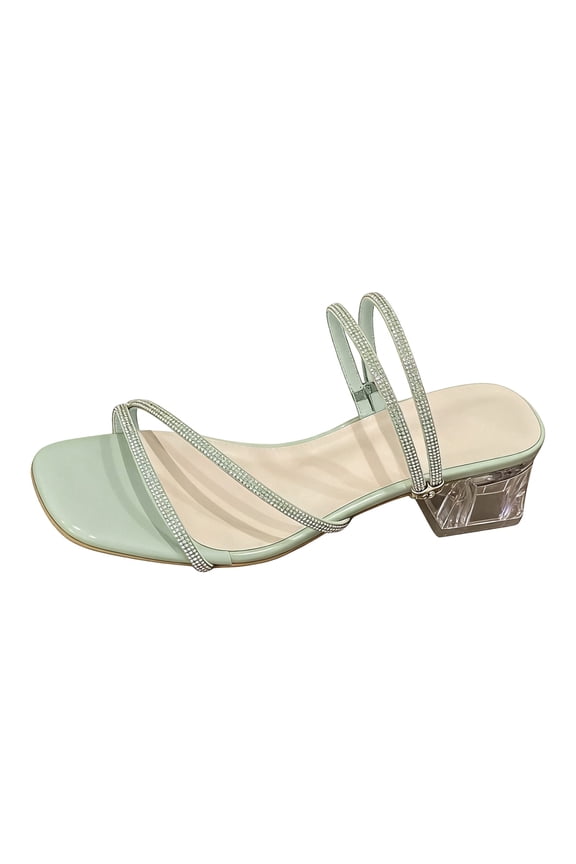 Women's French Style Sandals PU Upper Mid Heel Versatile Wear Elegant for Summer Casual Daily Wear