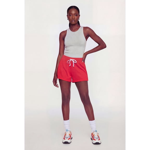 Women's French Terry Drawstring High Waisted Shorts