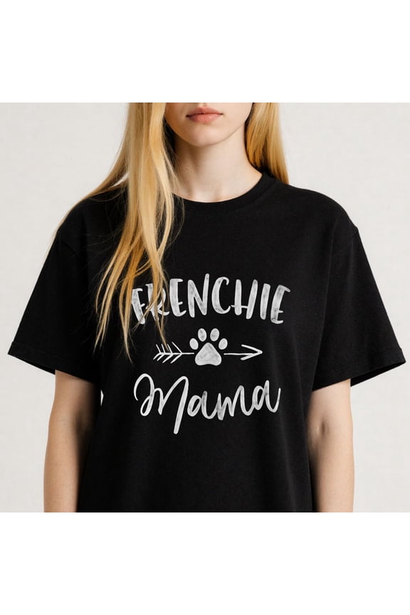 Women's Frenchie Mama Paw Print Graphic T-Shirt S-4XL Mother's Day Gift