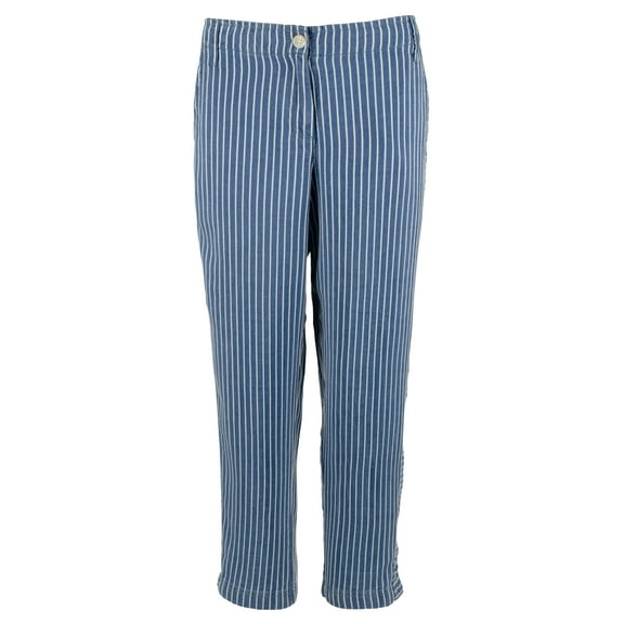 Women's Fresco Stripe Indigo Crop Pants Medium