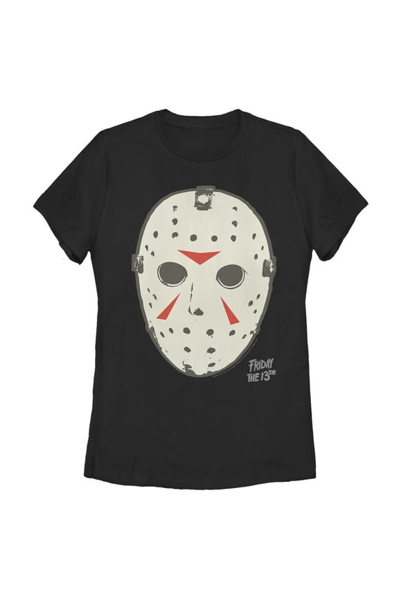 Women's Friday the 13th Jason Vorhees Hockey Mask Logo Graphic Tee Black 2X Large