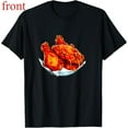 thumbnail image 1 of Women's Fried Chicken Graphic Breathable T Shirt Casual Comfortable Short Sleeve Round Neck Top Black S-5XL, 1 of 5
