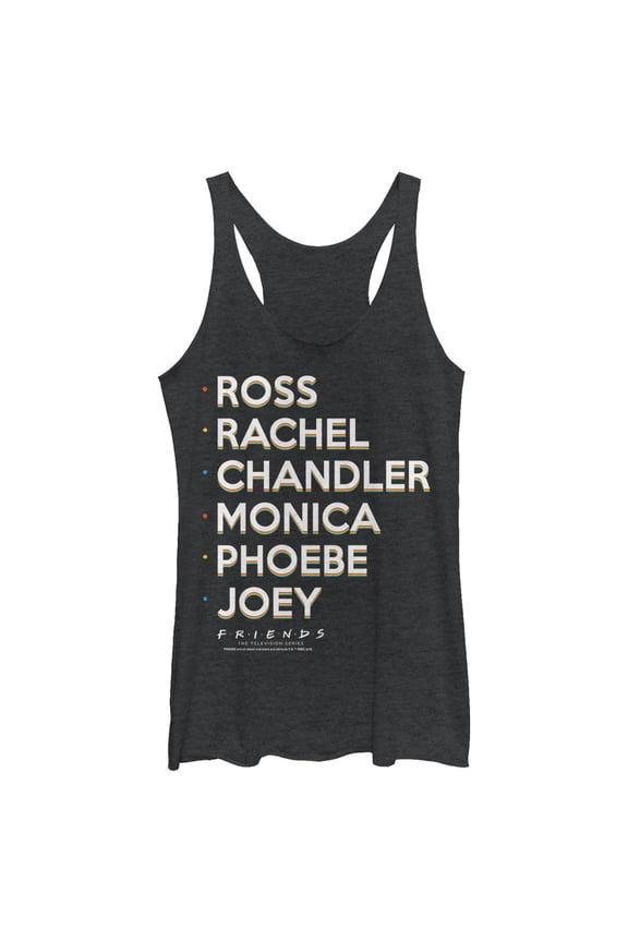 Women's Friends Character Name List  Racerback Tank Top