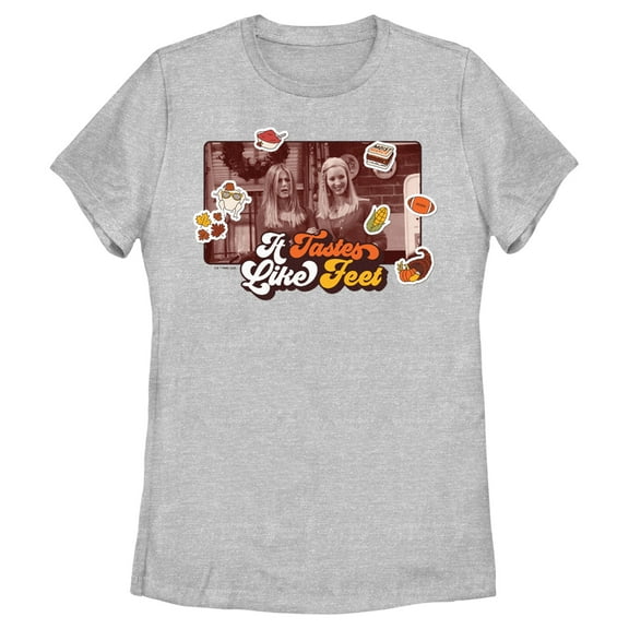 Women's Friends It Tastes Like Feet Thanksgiving Icons Scene  Graphic T-Shirt