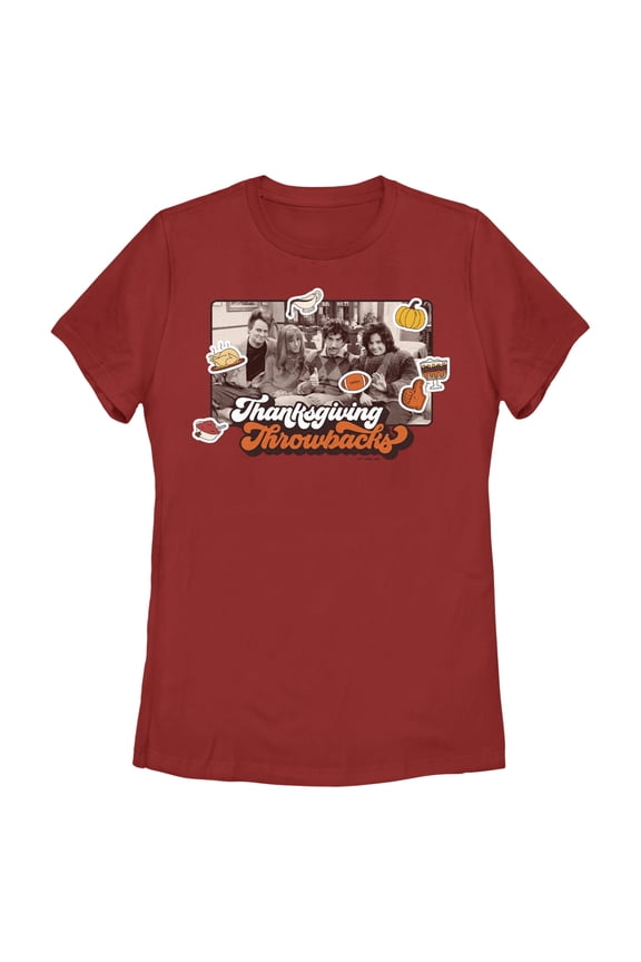 Women's Friends Thanksgiving Throwbacks Scene Graphic T-Shirt