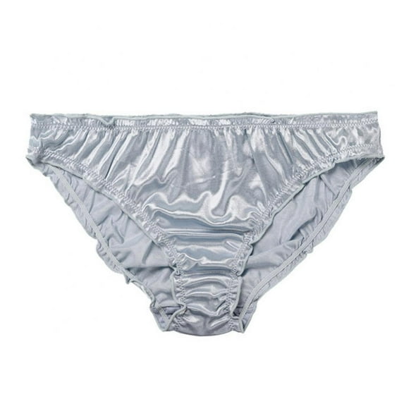 Women's Frill Trim Underwear Briefs Hipster Panty Satin Panties
