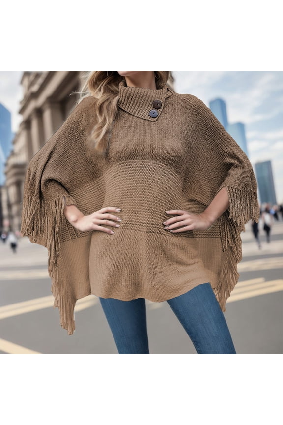 Women's Fringe Cape Sweater Half Open Collar Contrast Knitted Cardigan Shawl Sequin Kimono Lace Scarf Shawl Wrap Tie Women Shawl Scarfs for Women Scarfs 10 Winter Shawl Wraps for Women Bridal Leather