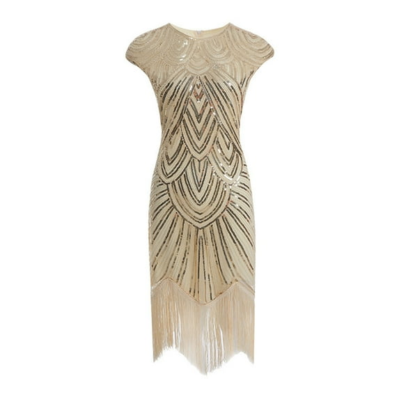 Women's Fringe Dress 1920s Vintage Shiny Sparkly Sequins Gowns Disco Dance Cocktail Party Tassel Dresses Cocktail Dresses