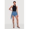 thumbnail image 1 of Women's Fringe Hem and Side Denim Shorts, 1 of 4