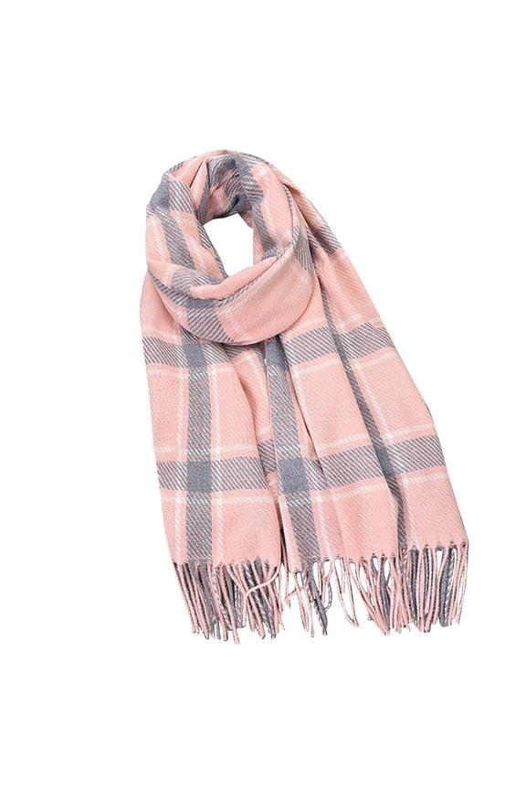 Women's Fringe Scarf Winter Scarf for Women Windproof Warm Tassel Scarves Plaid Long Shawl for Cold Weather Women's Fashion Scarves Long Shawl Winter Thick Warm Knit Large Plaid Scarf
