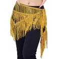 thumbnail image 1 of Women's Fringed Sequins Belly Dance Skirt, Sparkly Tie Side Tassel Hip Scarf Wrap for Rave Festival Disco Party, 1 of 6