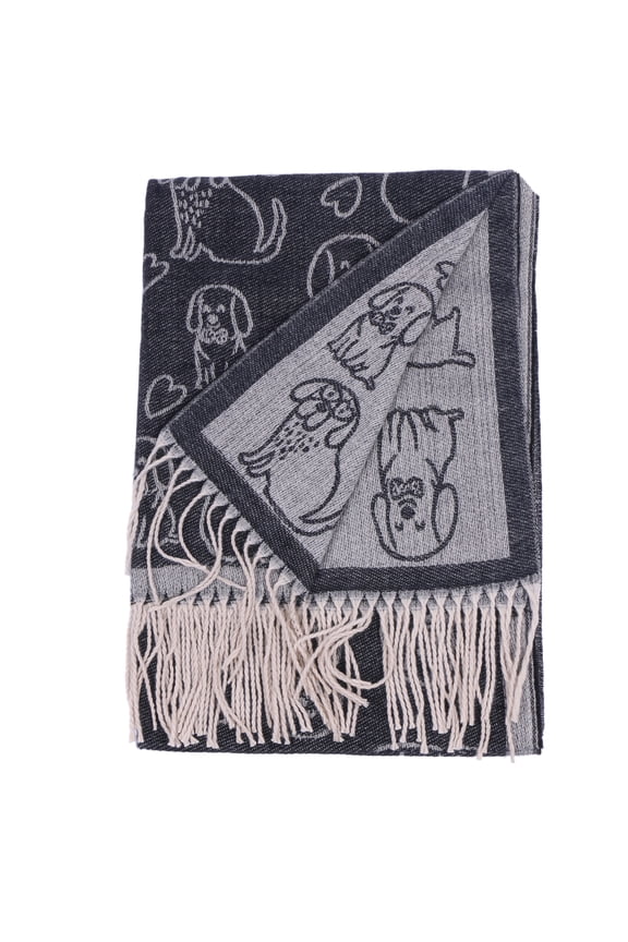 Women's Fringed Shawl Scarf Dog Winter Warm Wrap Stole Pashmina