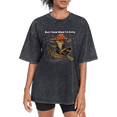 thumbnail image 1 of Women's Frog Boat "Don't Know Where I'm Going" Graphic Washed T Shirt Casual Breathable Black S-2XL Plus Size, 1 of 5