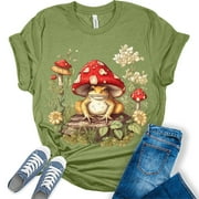 Frog Shirt Cute Cottagecore Clothing Graphic Tees for Women Vintage Aesthetic T Shirts Goblincore Clothes