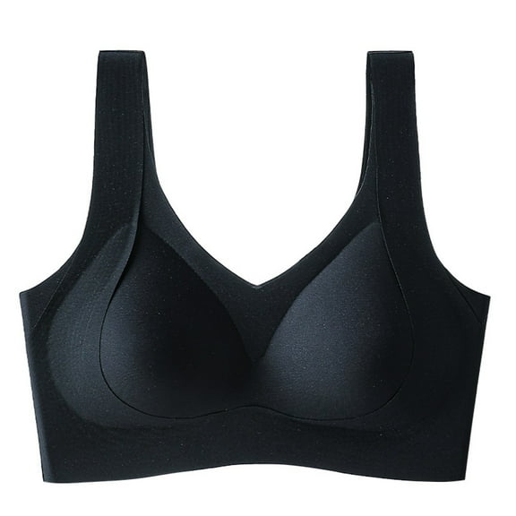 Women's Front Adjustable Yoga Bra Seamless Comfort Support Wireless Lace Edge Sports Sleep Large Cup