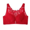 thumbnail image 1 of Women's Front Buckle Lace Edge Seamless Yoga Bra for Movement Sleep Comfort Support Adjustable Gathering Soft Wireless Design, 1 of 2