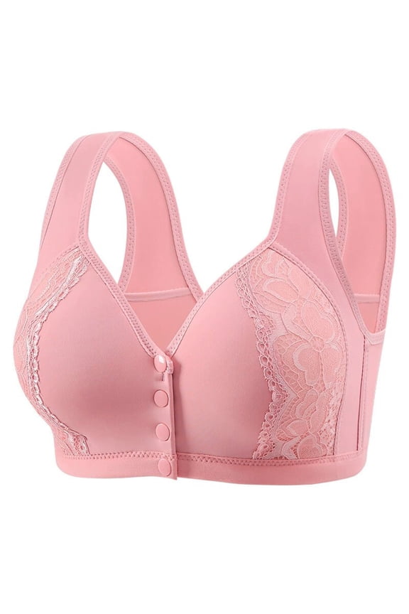 Women's Front Buckle Vest Bra for Middle-Elderly - Thin Underwire Supportive Design, US Sizes 38-44, Easy Wear for Daily Comfort