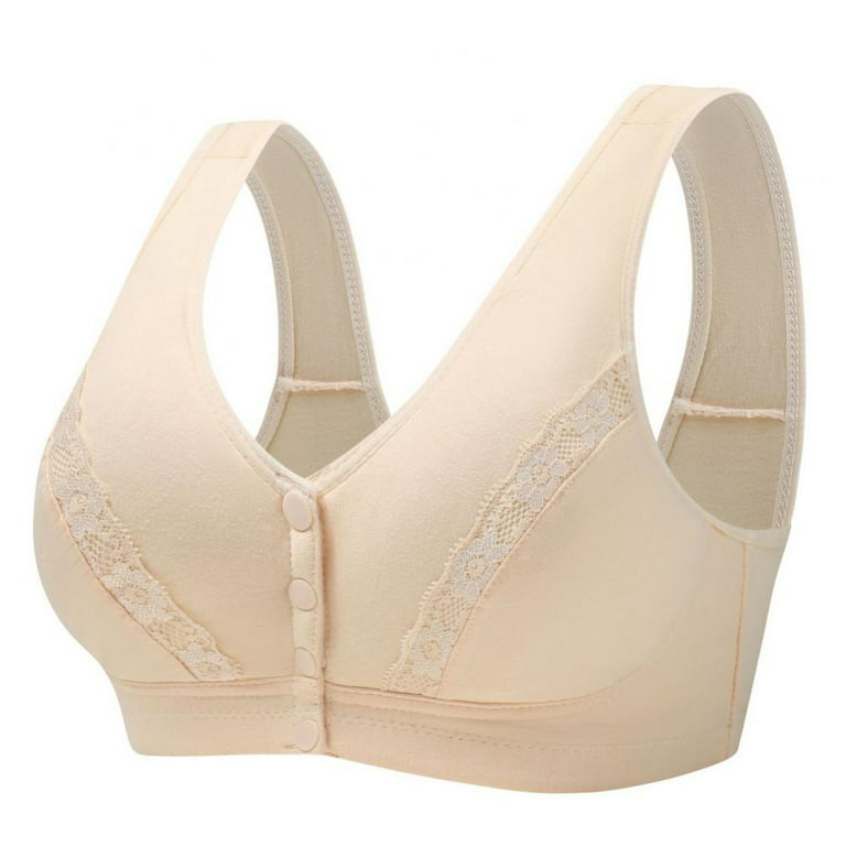 Women's Front Close Bra Full Figure Underwire Plus Size Seamless Unlined Bra  for Large Bust 