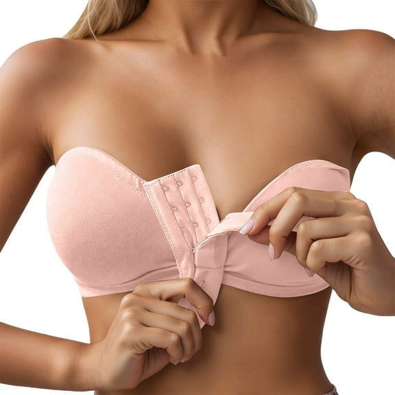 Women's Front Closure Bra Comfortable Supportive Lift Everyday Wear Wireless Padded Underwire Full Coverage Seamless Soft Breathable