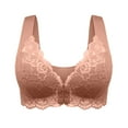 thumbnail image 1 of Women's Front Closure Bra Plus Size T-Shirt Bras Lace Bras for Women Front Closure Bras for Women Bras No Underwire Lace Bras for Women Womens Unlined Wireless Bralette Coffee 7XL, 1 of 5